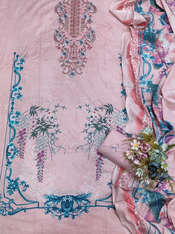 Sale  Unstitched Cotton Blend Dress Material