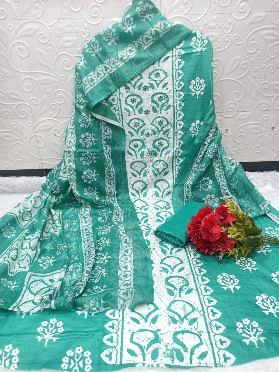 Cotton printed suit with dupatta