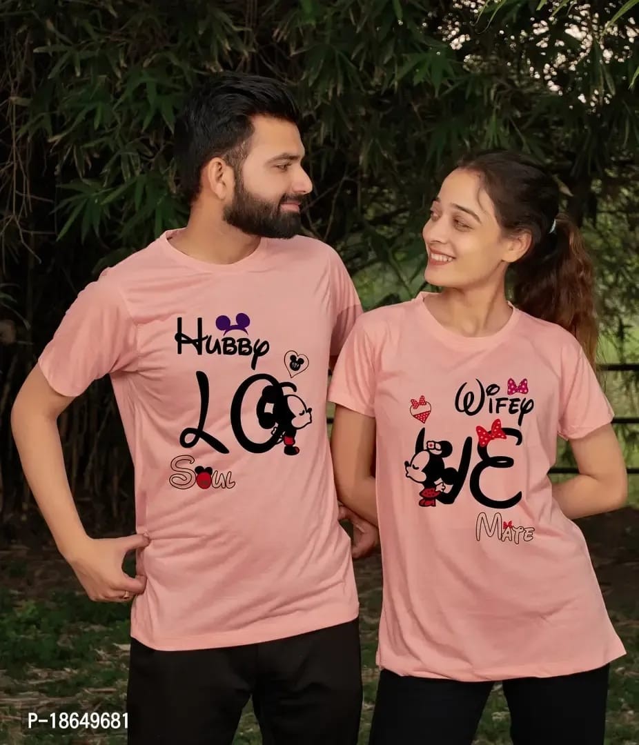 Cotton Printed Couple Tshirt