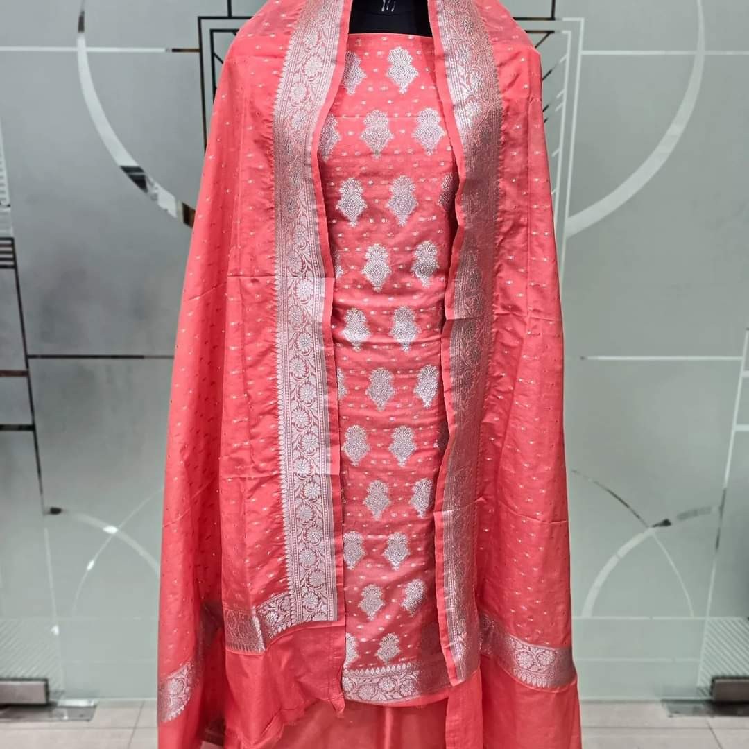 Banarasi georgette silk suit with dupatta