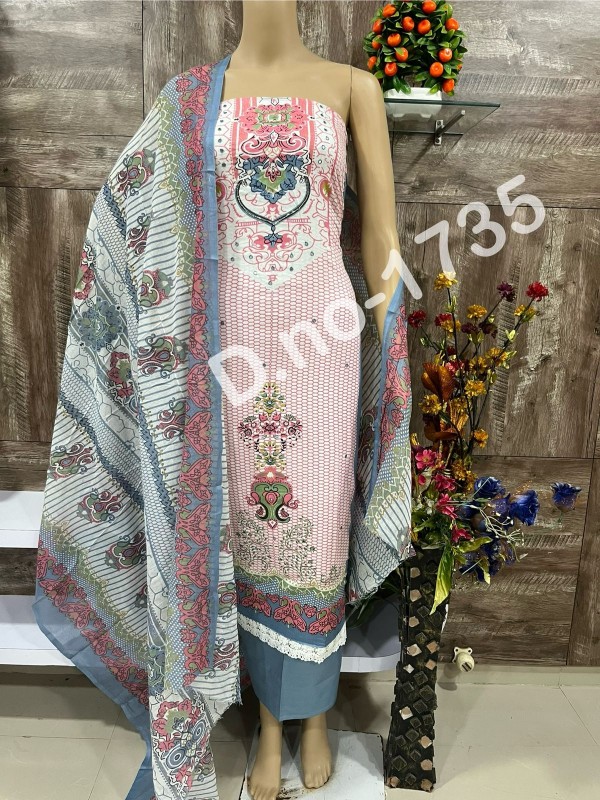 Printed suit with dupatta