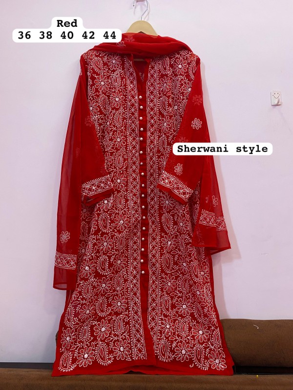 chikankari kurti with dupatta