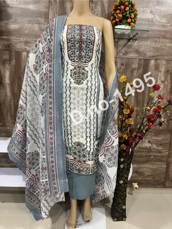 cotton With Print suit with dupatta set