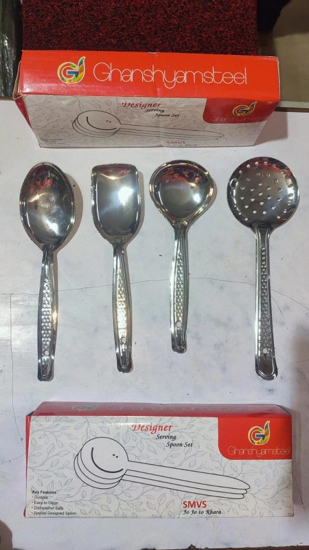 Mirror polish pure steel chammch 4 pcs set