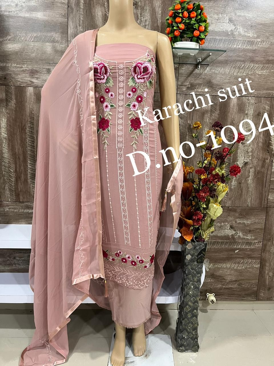 Pure Georgette with beautiful suit