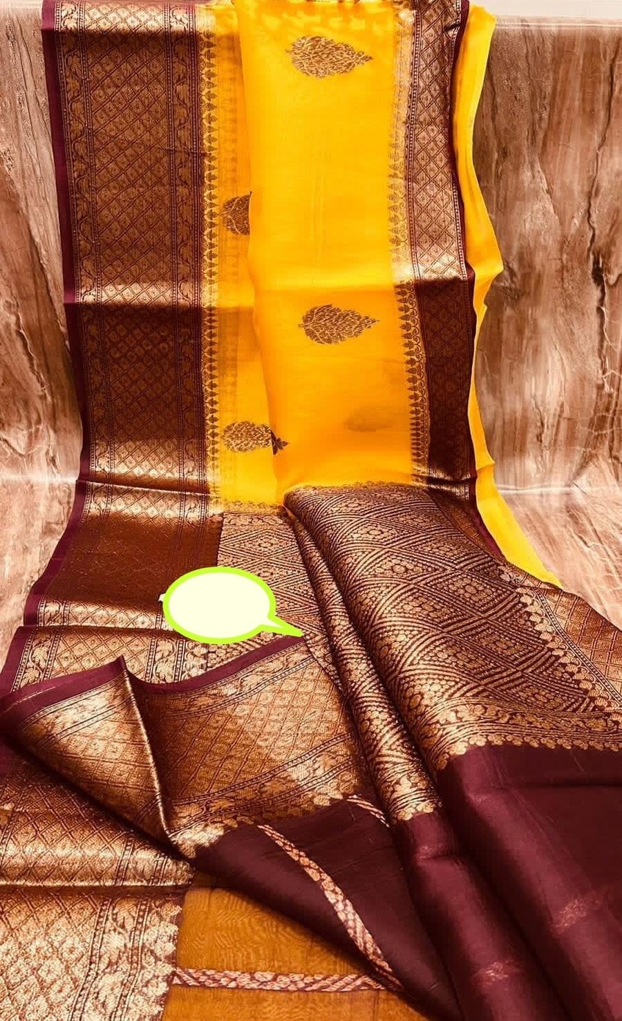 *Banarasi kora organza silk soft dayble saree*