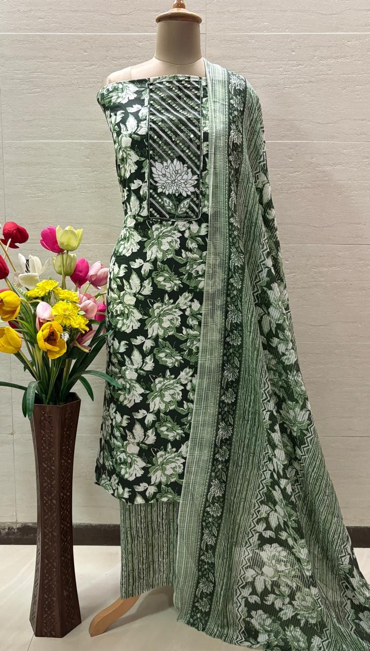 Cotton printed suit with dupatta