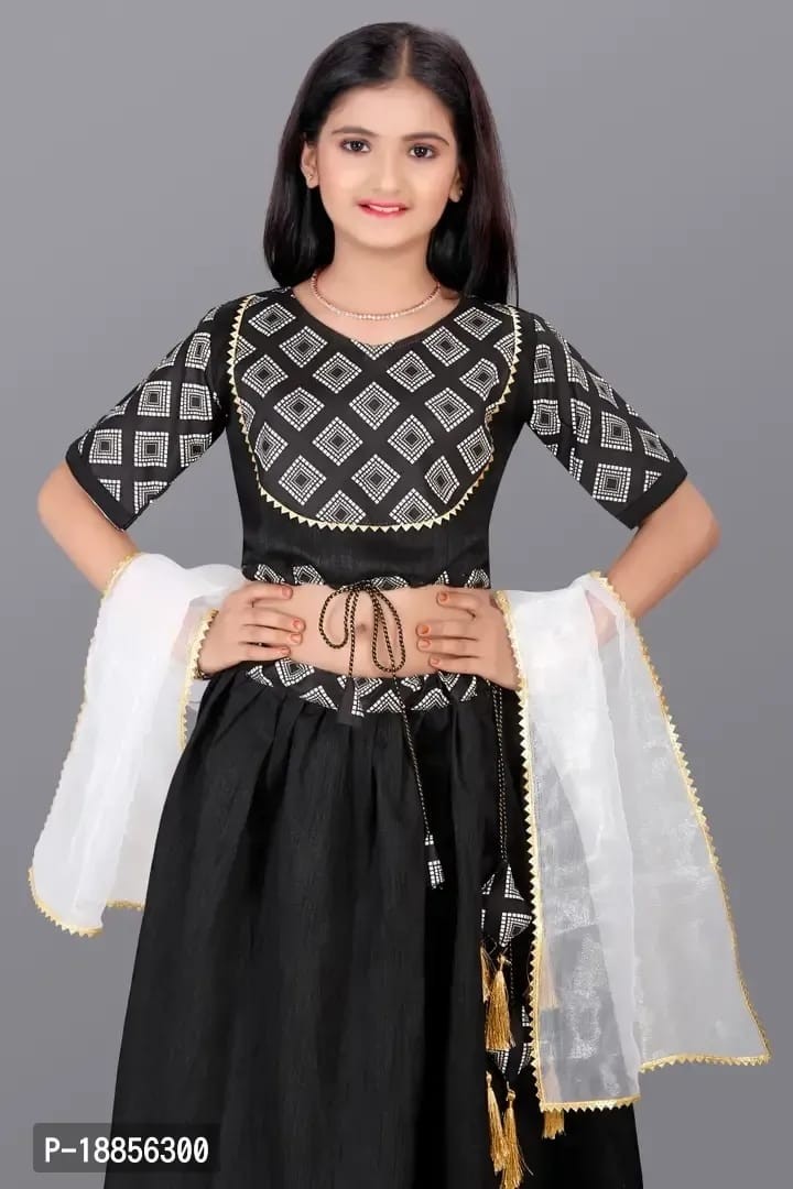 Cotton Blend Printed Lehenga Cholis For Girls