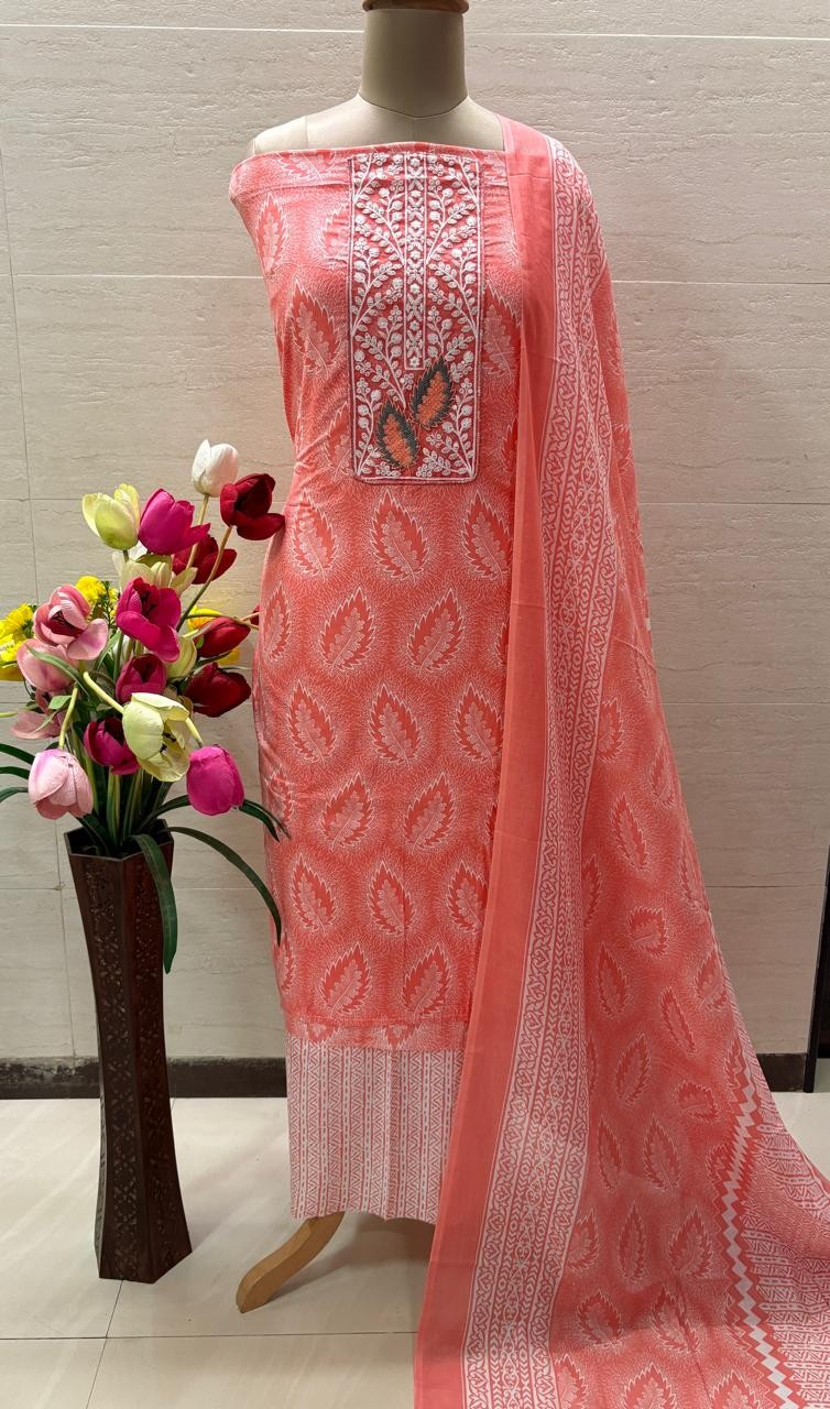 Pure cotton suit with dupatta