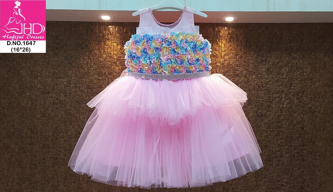 Net Flared Ruffle Pattern Sleeveless Baby Girl Frock