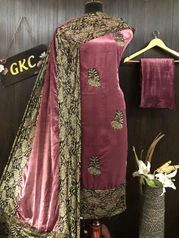 Velvet suit with dupatta