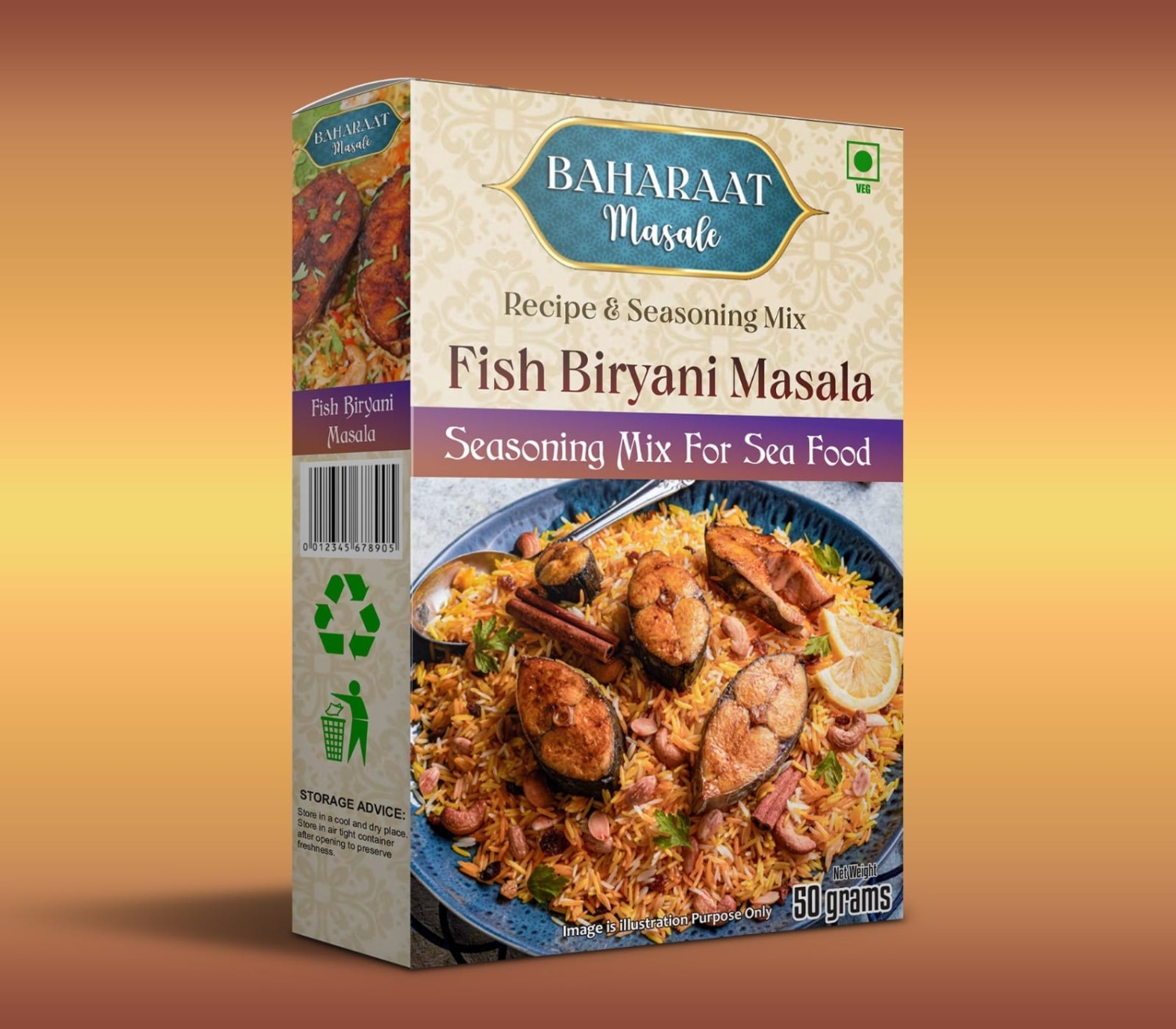 Baharaat masala fish biryani masala