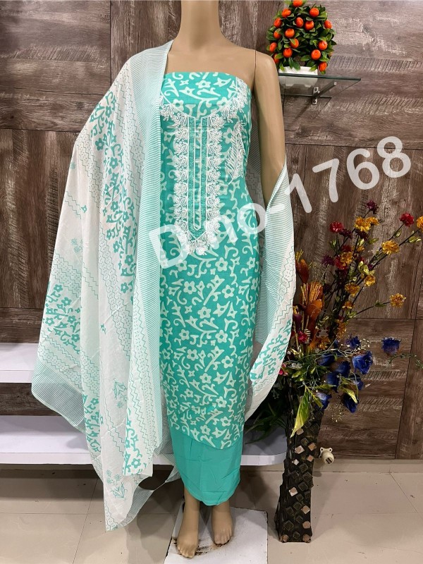 Cotton printed suit with dupatta