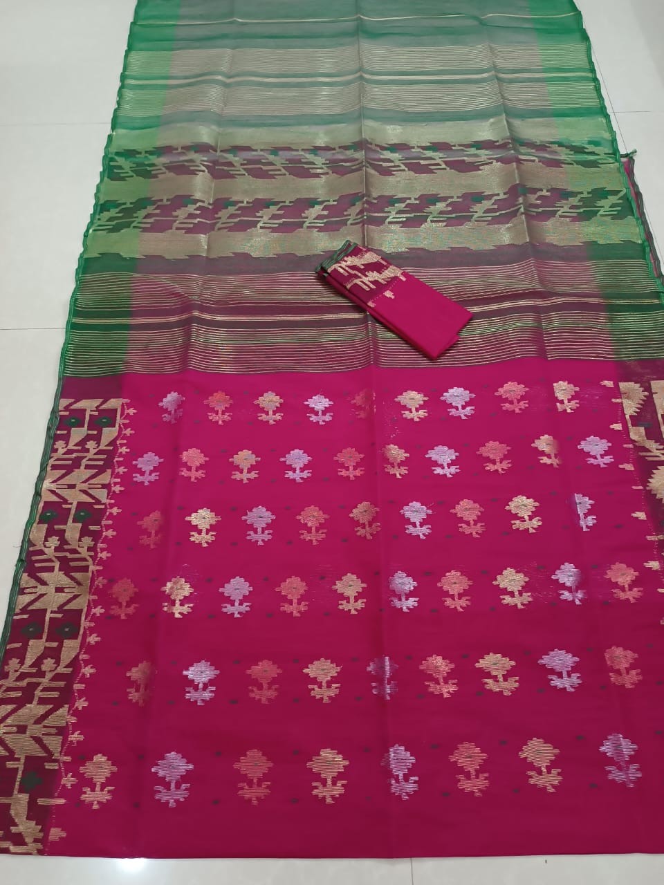 Half silk jamdani saree