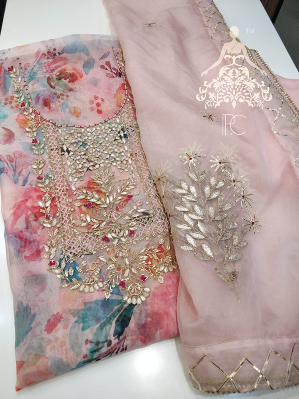 Printed suit with dupatta