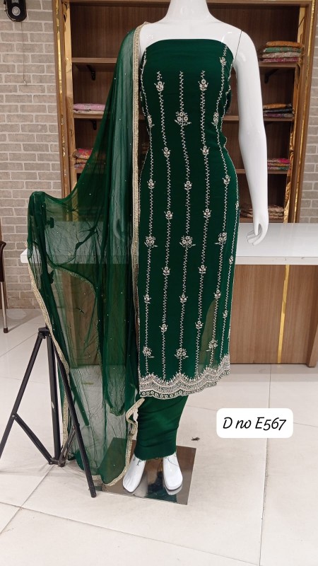 Soft heavy work suit with dupatta