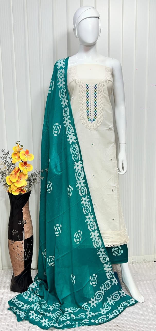 Pure cotton suit with dupatta