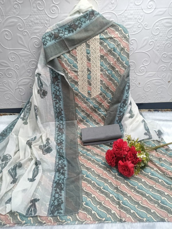 Cotton printed suit with dupatta