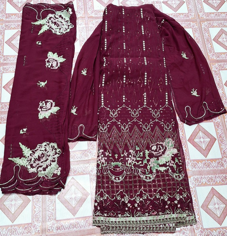 Pakistani fabric net suit