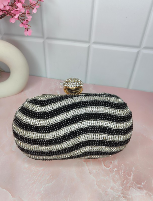 Oval Embroidered Clutch