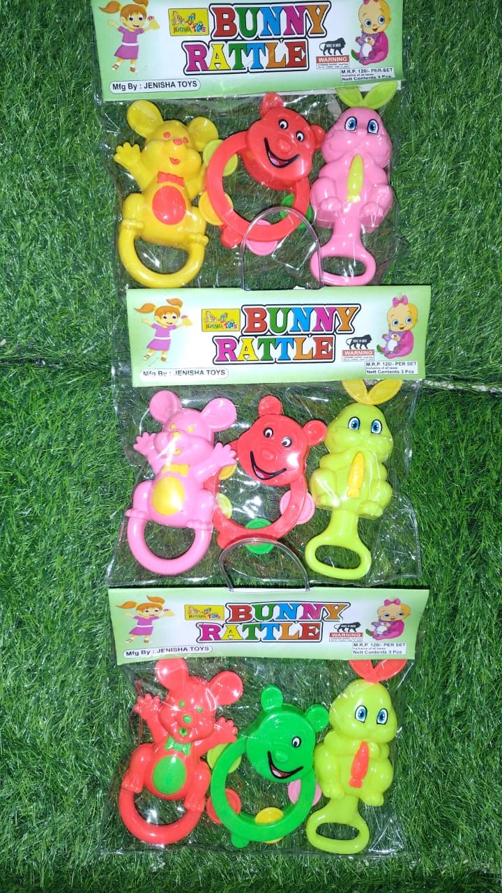 Bunny rattle set heavy 3 in 1