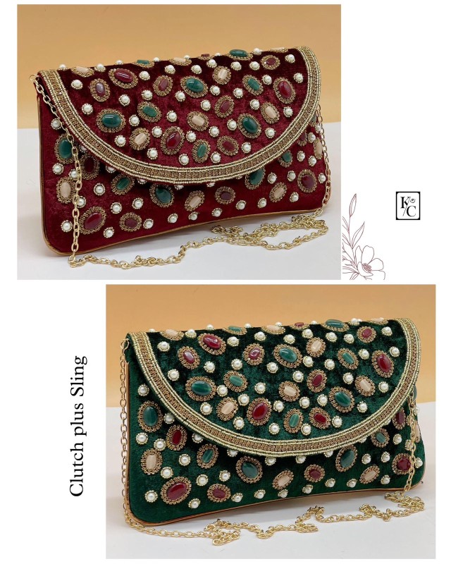 Fancy Colourd Clutch  bridal hand bag