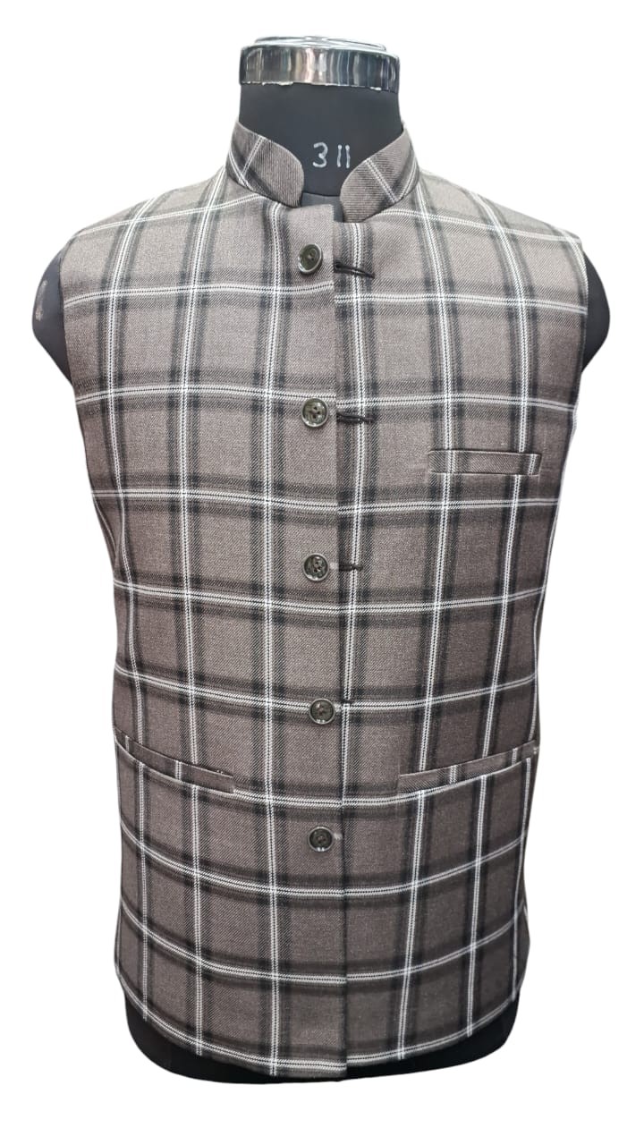 Check stylish waistcoat