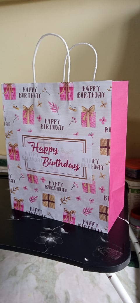 Gift Bag with Tissue Paper for happy Birthday