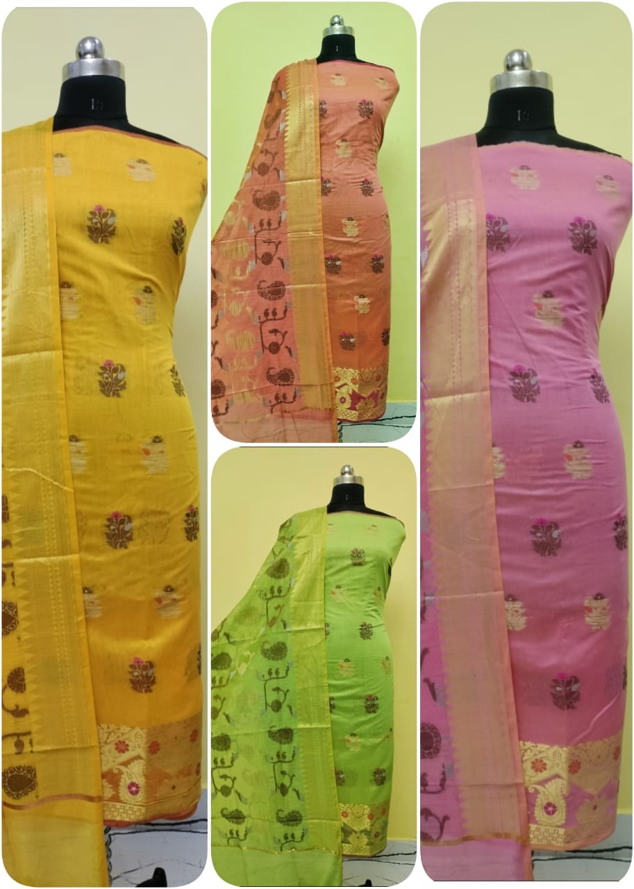 BANARASI KATAN SILK WITH DIGITAL PRINT SUIT