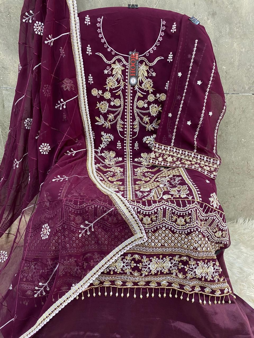 havy embroidered suit with dupatta