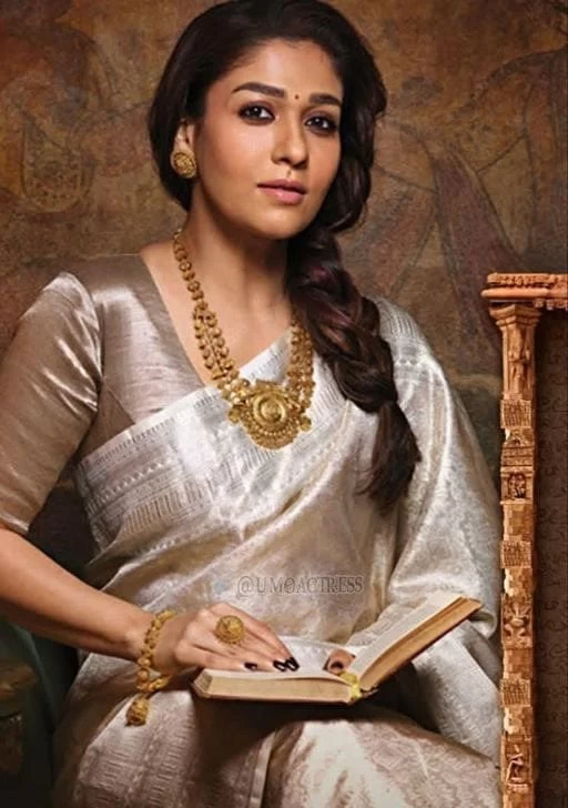 Silver tissue saree