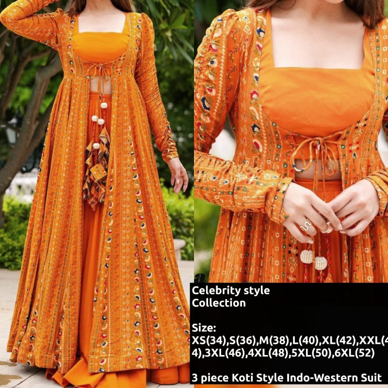 3 piece Koti Style Indo-Western Suit