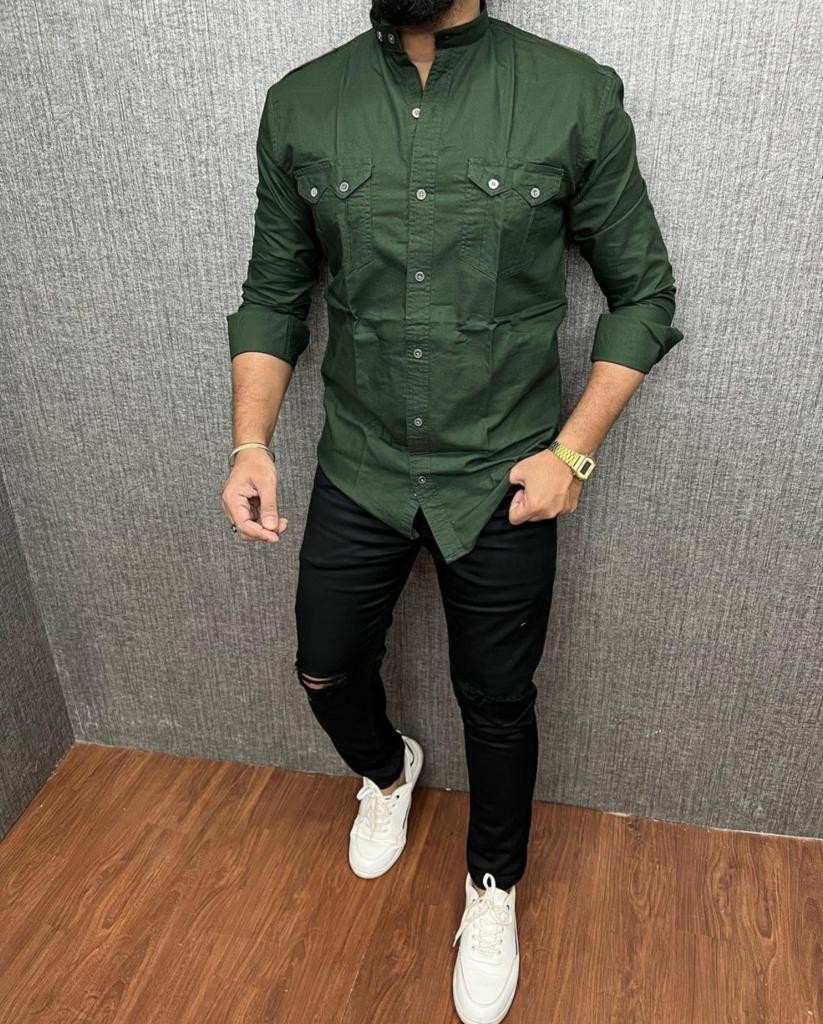 Premium CK Ban Collar Cotton Shirts