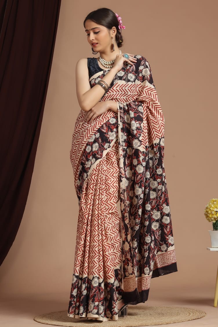 Printed Daily Wear Pure Cotton Saree