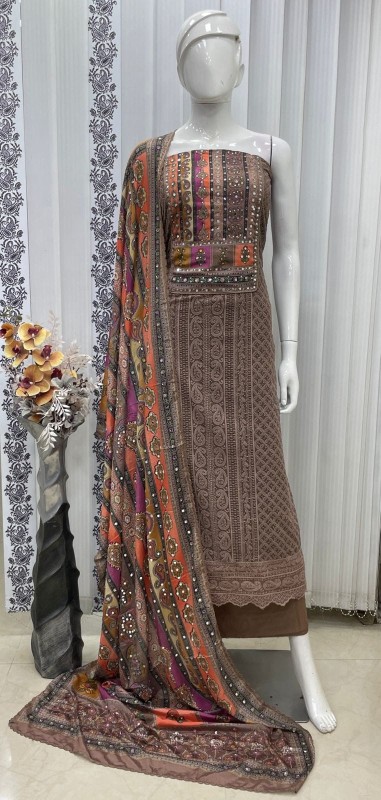 Printed suit with dupatta