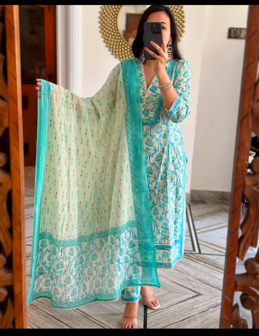 Kurti with Pant with cotton Dupatta