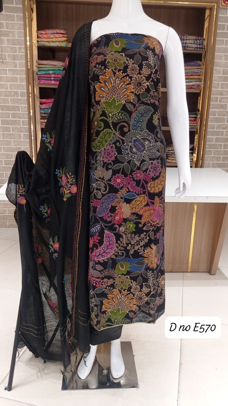 Silk printed suit with dupatta