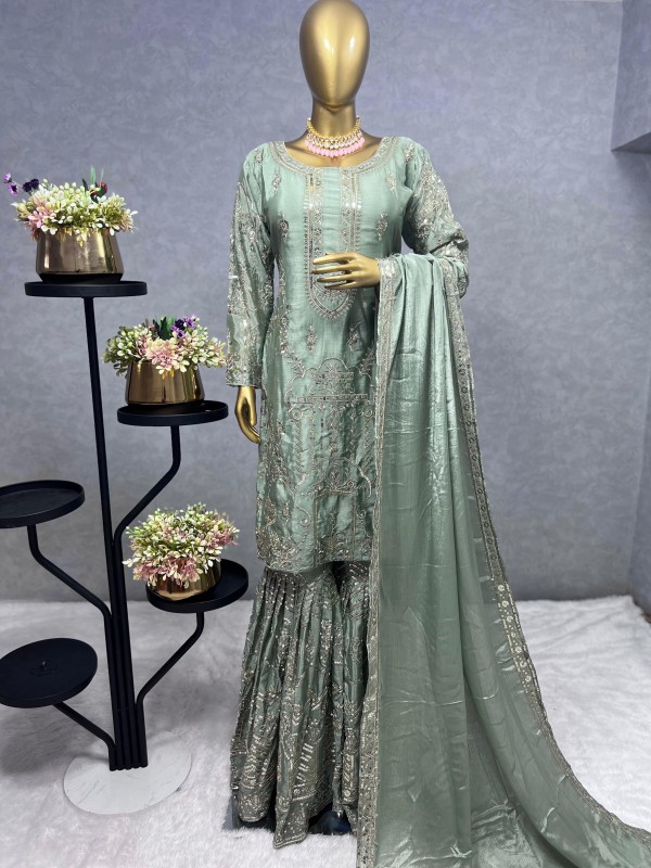 KURTI WITH BEAUTIFUL SHARARA AND DUPATTA