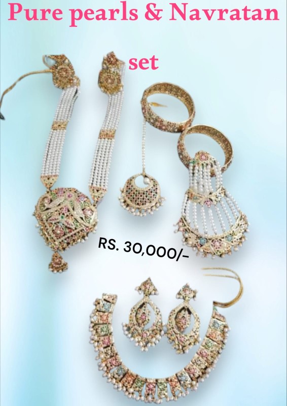 Pearl and navratan set