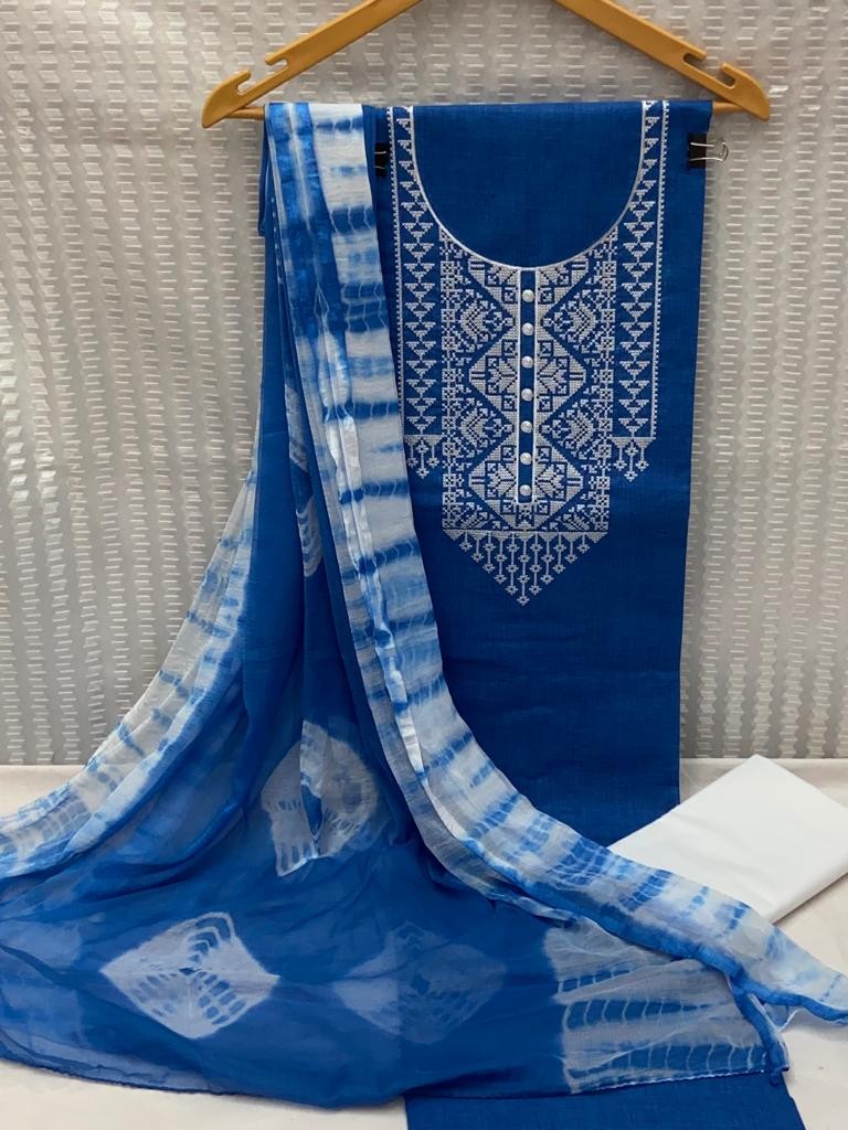 Cottan suit Denim with dupatta