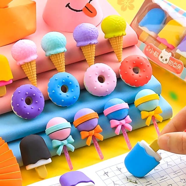 Donuts  Ice Cream  Popsicle  Loli pop  Erasers