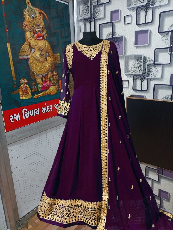 Georgette With Codding Embroidery Work gown
