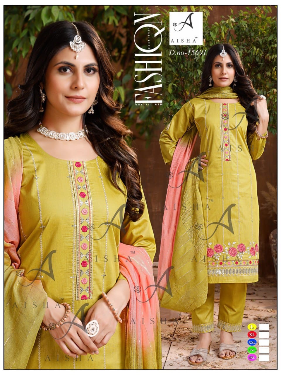 Silk work kurti pant with dupatta set