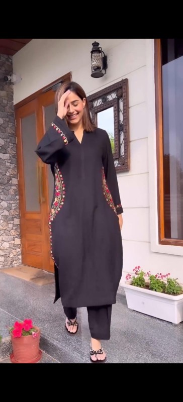 Kurti heavy embroidery work