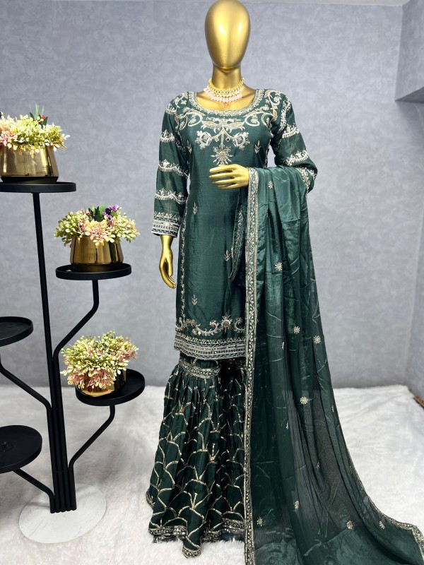 KURTI WITH SHARARA AND DUPATTA