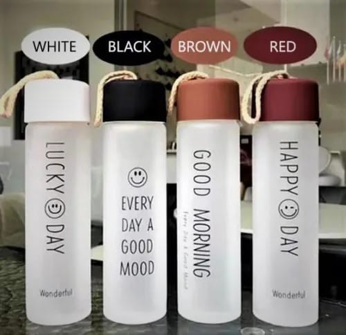 Glass Water Bottle Matte Finishes