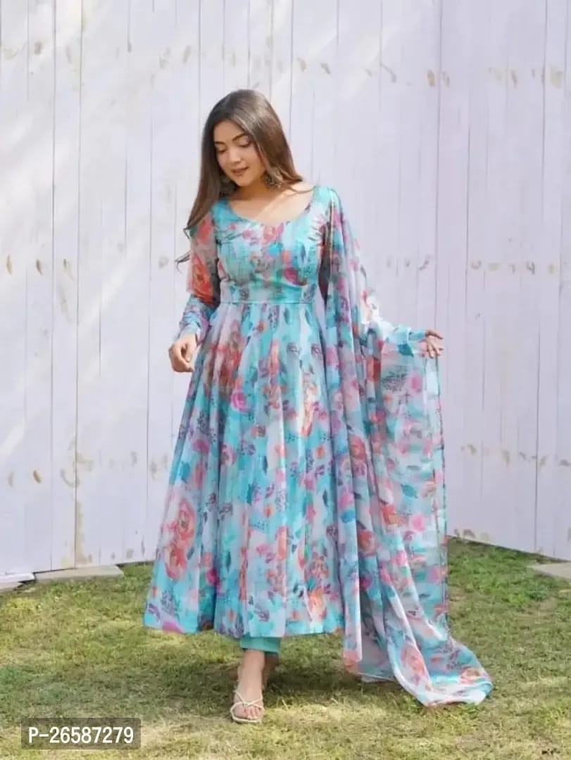 Anarkali kurti with dupatta set