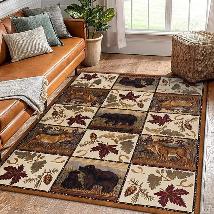 Brown Bear Animal Print carpet