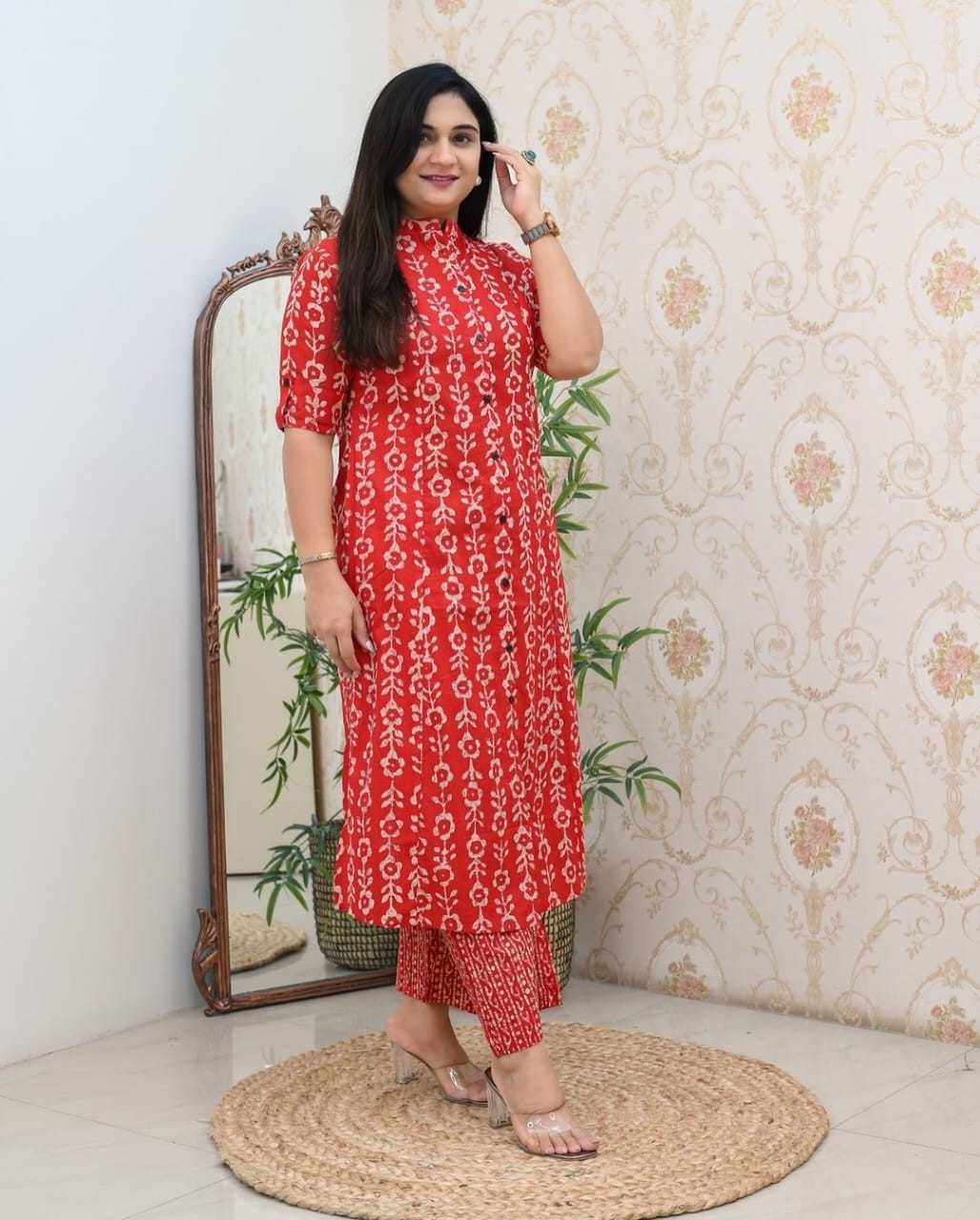 Cotton kurti plazo set