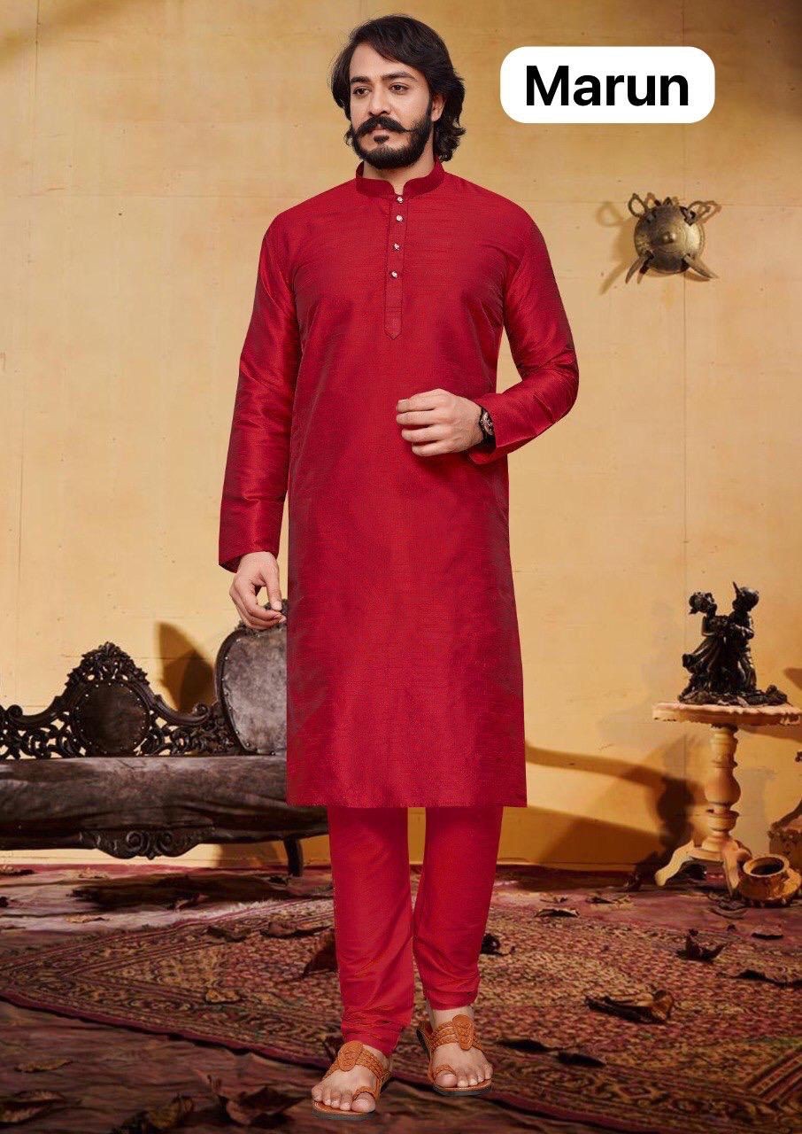 men's silk tredishnal kurta